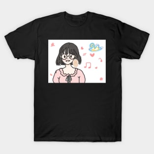 Girl with hedgehog T-Shirt